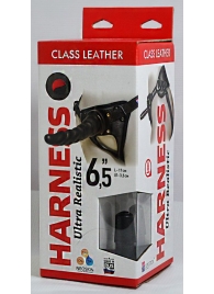 Насадка-фаллоимитатор на кожаных трусиках Harness Ultra Realistic 6,5  - 18,5 см. - LOVETOY (А-Полимер) - купить с доставкой в Калининграде