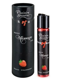 Массажное масло с ароматом клубники Huile de Massage Gourmande Fraise des Bois - 59 мл. - Plaisir Secret - купить с доставкой в Калининграде