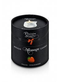 Массажная свеча с ароматом клубники Bougie de Massage Gourmande Fraise - 80 мл. - Plaisir Secret - купить с доставкой в Калининграде