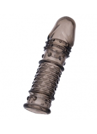 Дымчатая закрытая насадка ToyFa XLover с чешуйками и пупырышками - 13,5 см. - ToyFa - в Калининграде купить с доставкой