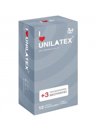 Презервативы с рёбрами Unilatex Ribbed - 12 шт. + 3 шт. в подарок - Unilatex - купить с доставкой в Калининграде