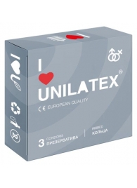 Презервативы с рёбрами Unilatex Ribbed - 3 шт. - Unilatex - купить с доставкой в Калининграде