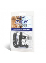 Утяжка на пенис на замочке Duo Cock And Ball Lock - BlueLine - купить с доставкой в Калининграде