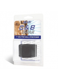 Чёрная утяжка на мошонку 1  Velcro Ball Stretcher - BlueLine - купить с доставкой в Калининграде