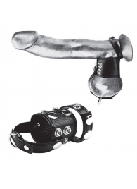 Утяжка на пенис и мошонку Cock Ring With 1.5  Ball Stretcher And Optional Weight Ring - BlueLine - купить с доставкой в Калининграде