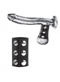 Чёрная утяжка на кнопках 100% PVC STRAP WITH METAL SNAP - BlueLine - купить с доставкой в Калининграде