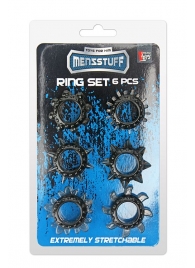 Набор из 6 дымчатых эрекционных колец MENZSTUFF 6PC STRECHEABLE RING SET - Dream Toys - в Калининграде купить с доставкой