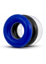 Набор из 3 разноцветных колец Stay Hard Donut Rings - Blush Novelties - в Калининграде купить с доставкой