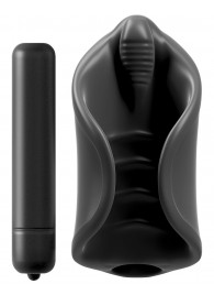 Чёрный мастурбатор Vibrating Silicone Stimulator с вибрацией - Pipedream - в Калининграде купить с доставкой