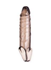 Дымчатая фаллическая насадка с подхватом и закрытой головкой - 16,2 см. - ToyFa - в Калининграде купить с доставкой