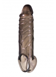 Дымчатая фаллическая насадка с подхватом и закрытой головкой - 16,2 см. - ToyFa - в Калининграде купить с доставкой