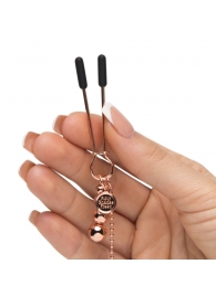 Золотистые зажимы для сосков и клитора All Sensation Nipple and Clitoral Chain - Fifty Shades of Grey - купить с доставкой в Калининграде