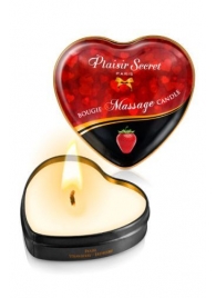 Массажная свеча с ароматом клубники Bougie Massage Candle - 35 мл. - Plaisir Secret - купить с доставкой в Калининграде