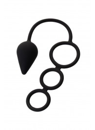 Тройное эрекционное кольцо с анальным хвостом Drop M-size - Erotist Adult Toys - в Калининграде купить с доставкой
