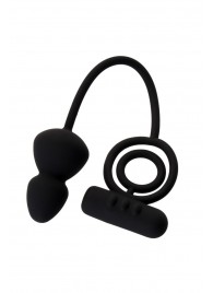Чёрное эрекционное кольцо с вибростимулятором и анальным хвостом - Erotist Adult Toys - в Калининграде купить с доставкой