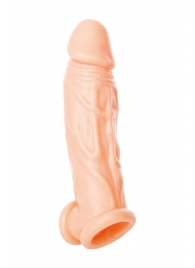Телесная насадка на пенис с фиксацией мошонки - 18,5 см. - ToyFa - в Калининграде купить с доставкой