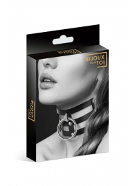 Чёрный тройной чокер с большим кольцом - Bijoux Pour Toi - купить с доставкой в Калининграде