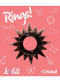 Чёрное эрекционное кольцо Rings Cristal - Lola Games - в Калининграде купить с доставкой