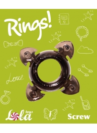 Чёрное эрекционное кольцо Rings Screw - Lola Games - в Калининграде купить с доставкой