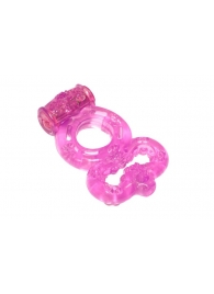 Розовое эрекционное кольцо Rings Treadle с подхватом - Lola Games - в Калининграде купить с доставкой