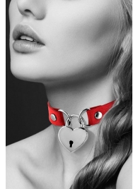Красный чокер с замком в форме сердца - Bijoux Pour Toi - купить с доставкой в Калининграде