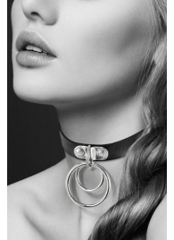 Черный чокер с двумя кольцами - Bijoux Pour Toi - купить с доставкой в Калининграде
