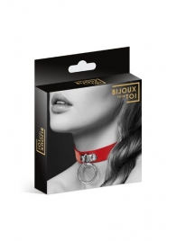 Красный узенький чокер с кольцом - Bijoux Pour Toi - купить с доставкой в Калининграде