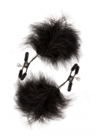 Зажимы для сосков с пухом FEATHERED NIPPLE CLAMPS - Blush Novelties - купить с доставкой в Калининграде