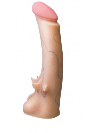Телесная насадка REAL Standard с усиками на основании - 19 см. - LOVETOY (А-Полимер) - купить с доставкой в Калининграде