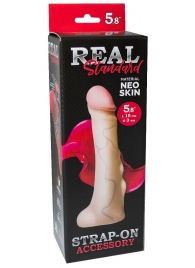 Реалистичная насадка с мошонкой REAL Standard - 18 см. - LOVETOY (А-Полимер) - купить с доставкой в Калининграде