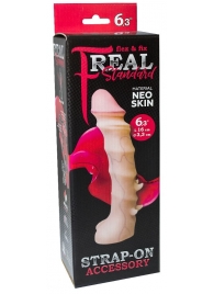 Насадка REAL Standard со спиралевидным узором - 19 см. - LOVETOY (А-Полимер) - купить с доставкой в Калининграде