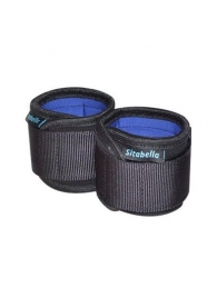 Неопреновые черно-синие наручники - Sitabella - купить с доставкой в Калининграде