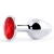 Серебристая анальная пробка с красным стразом - 7,2 см. - Anal Jewelry Plug - купить с доставкой в Калининграде