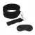 Черный ошейник с длинным поводком Collar and Leash Set - Lux Fetish - купить с доставкой в Калининграде