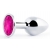 Серебристая анальная пробка с малиновым кристаллом - 7,2 см. - Anal Jewelry Plug - купить с доставкой в Калининграде