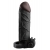 Чёрная вибронасадка с кольцом Vibrating Real Feel 2 Extension - 16 см. - Pipedream - в Калининграде купить с доставкой