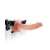Телесный полый страпон с вибрацией Vibrating Hollow Strap-On with Balls - 24 см. - Pipedream - купить с доставкой в Калининграде