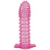 Гелевая розовая насадка с шипами - 12 см. - Toyfa Basic - в Калининграде купить с доставкой