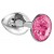 Малая серебристая анальная пробка Diamond Pink Sparkle Small с розовым кристаллом - 7 см. - Lola Games - купить с доставкой в Калининграде