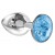 Малая серебристая анальная пробка Diamond Light blue Sparkle Small с голубым кристаллом - 7 см. - Lola Games - купить с доставкой в Калининграде