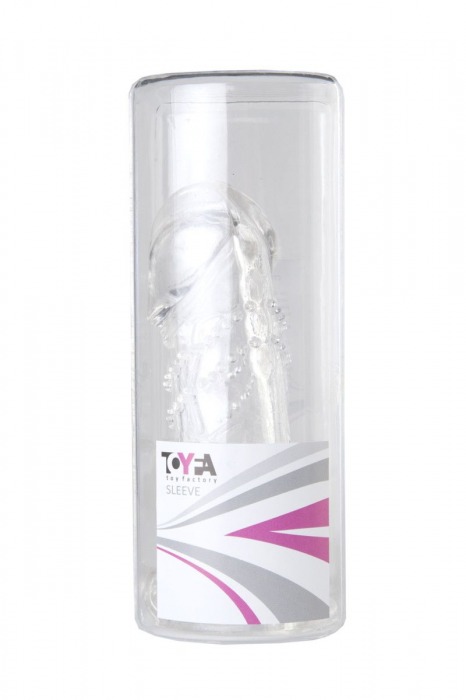 Прозрачная гелевая насадка с клиторальным отростком - 13 см. - Toyfa Basic - в Калининграде купить с доставкой