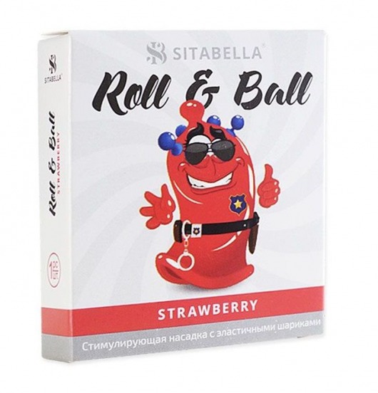 Стимулирующий презерватив-насадка Roll   Ball Strawberry - Sitabella - купить с доставкой в Калининграде