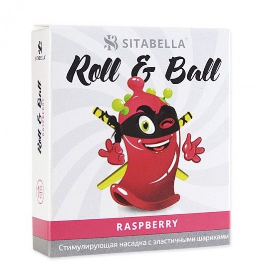 Стимулирующий презерватив-насадка Roll   Ball Raspberry - Sitabella - купить с доставкой в Калининграде