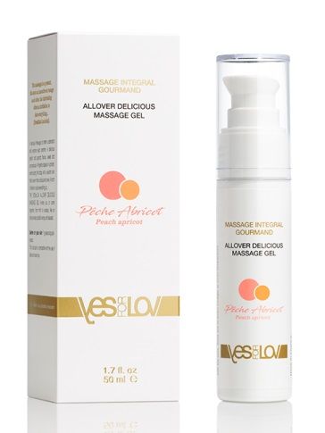 Универсальный массажный гель-смазка Allover Delicious Massage Gel с ароматом персика и аброкоса - 50 мл. - YESforLOV - купить с доставкой в Калининграде