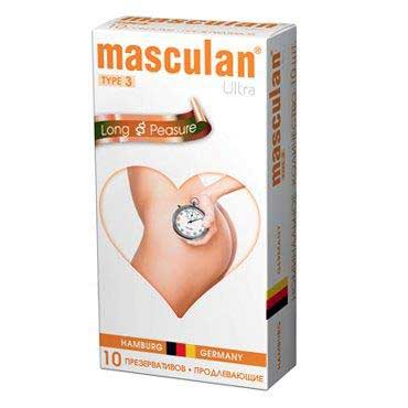 Розовые презервативы Masculan Ultra Long Pleasure с колечками, пупырышками и продлевающим эффектом - 10 шт. - Masculan - купить с доставкой в Калининграде