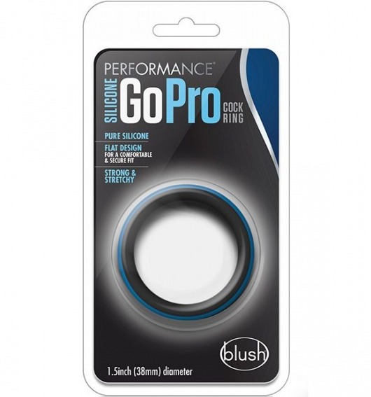 Черно-синее эрекционное кольцо Silicone Go Pro Cock Ring - Blush Novelties - в Калининграде купить с доставкой