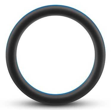Черно-синее эрекционное кольцо Silicone Go Pro Cock Ring - Blush Novelties - в Калининграде купить с доставкой