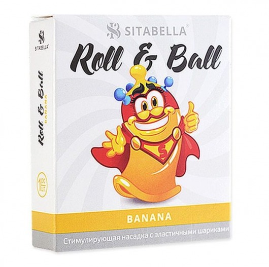 Стимулирующий презерватив-насадка Roll   Ball Banana - Sitabella - купить с доставкой в Калининграде