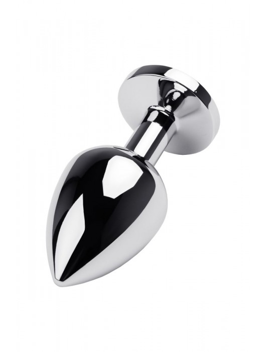 Серебристая коническая анальная пробка с красным кристаллом - 8 см. - ToyFa - купить с доставкой в Калининграде