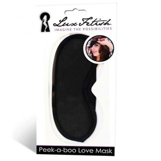 Черная маска на глаза Peek-a-Boo - Lux Fetish - купить с доставкой в Калининграде
